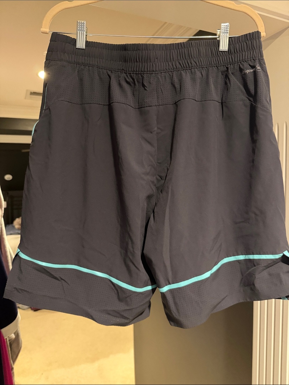 Russell Athletic Charcoal Athletic Shorts with Teal Accent - Picture 2 of 5